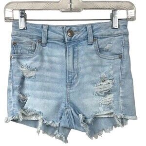 🥑5/$25 American Eagle Hi-Rise Shortie Next Level Stretch Women's 0 Distressed